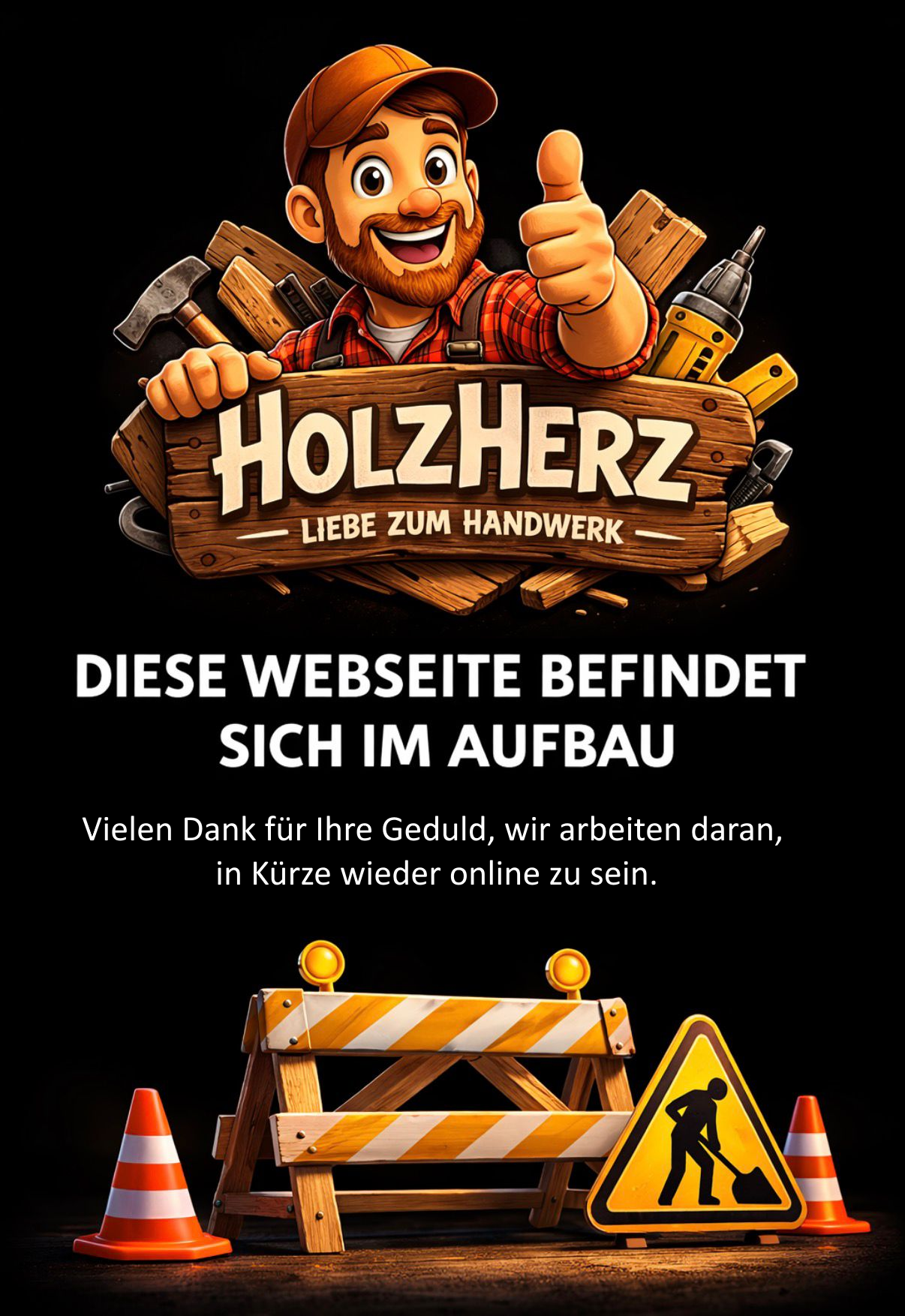 Holz Herz Webseite im Aufbau